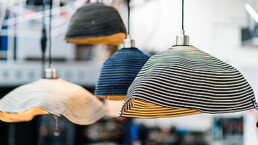 Soft lampshades made from cord